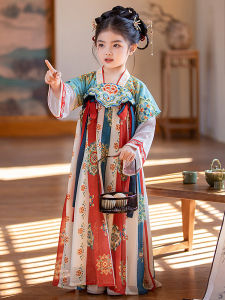 Princess Hanfu Dress Spring Summer Childrens Girls New Style Tang Dynasty Ancient Costume Elegant Fairy Atmosphere Skirt