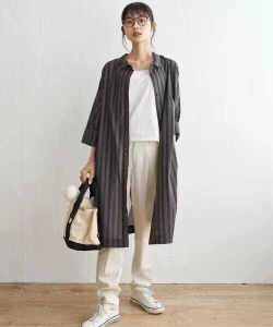 Váy Sơ Mi Cotton Hai Mặt Dài Vừa Phải Đa Năng Đi Làm Rộng Rãi Thon Gọn Phong Cách Nhật Bản Cho Nữ Mùa Thu