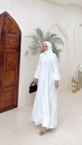 Gamis Set Outer Terpisah Elora Dres BP Ceruty Babydoll Aplikasi Payet Dress Elegan Mewah Viral Kekinian Baju Seragaman Kondangan Keluarga