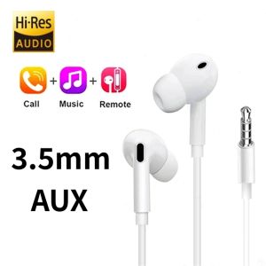 Type C Wired Earphones For 3.5mm AUX In-ear Earbuds Samsung S25 S24 S23 S22 S21 S20 Tablet Xiaomi Huawei VIVO Headphone with Mic