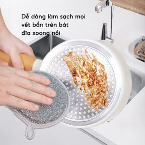 Set 5/10 Miếng Bọt Biển Rửa Bát Dây Bạc Giẻ Rửa Bát Chén Dĩa Cọ Rửa Xoong Nồi Bằng Sợi Kim Loại Búi Sắt Đánh Xoong Chống Xước