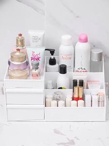 Rak Kosmetik Serbaguna Tempat Makeup Susun Skincare Aesthetic Drawer Box Cosmetic Laci