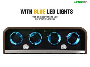 Elegant Retro-Wooden Watch Winder Box with LED Lighting & Silent Motor - 2/4/6 Slots Display Case