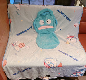 Cute Ugly Fish Blanket Cartoon Fish Monster Air Conditioner Blanket Student Dormitory Cover Office Nap Blanket Portable Storage