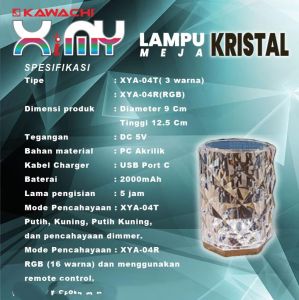 ( 04) Kawachi Ximy Lampu Crystal meja/ lampu tidur Estetik RGB