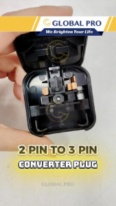 EURO 2 Pin To 3 Pin Plug Converter 3A/5A Power Fuse 250v Penukar Palam Home Appliances Short Circuit Safety Protection