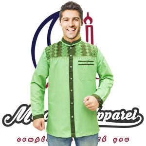 Baju Koko Pria Dewasa Keren Terbaru Baju Koko Bordir Lengan Panjang Bahan Katun