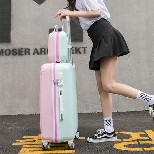 Internet Celebrity Ins Trendy Childrens and Mothers Luggage Womens Fashionable Trolley Case Large Capacity Travel Suitcase with Combination Lock Universal Wheel 20