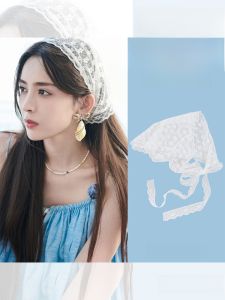 Beachy White Lace Headscarf & Country Style Hair Accessory Trends 2025