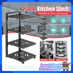 Kitchen Shelf Pot Pan Rack 2/3/4 Tiers Adjustable Rak Dapur Under Sink Rack Kitchen Shelf Cookware Utensils Organizer 廚房收納架