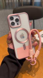 With Lanyard Strap Phone Case for IPhone 11 12 13 14 15 16 Pro Max 16 Plus Soft Tpu Casing Transparent Cover