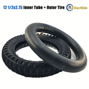 12 1/2x2.75 Knobby Tire and Inner Tube 12.5x2.75 for 12-Inch Scooter Compatible with 12 1/2x2 3/4 Replacement Scooters Tyre