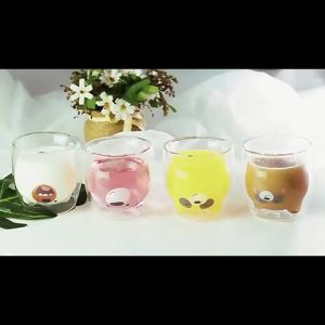 Gelas Kaca Double Wall Unik Aesthetic Lucu Tahan Panas Cangkir Kopi Teh Susu Murah Kekinian 250 ML