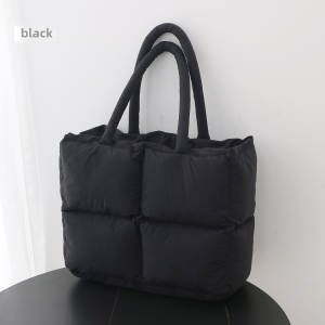 Autumn Winter Korean-Style Ins Casual Cotton Tote Bag with Large Capacity Soft Shoulder Bag for Women Daily Matching