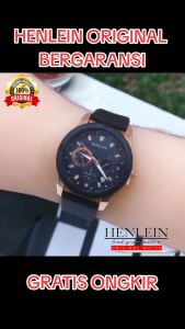 HENLEIN Jam Tangan Wanita Original Bergaransi Gaya Kasual Analog Tali Silikon HW-6001 Black