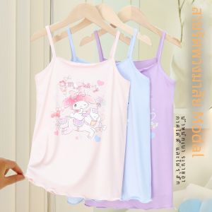 น้ำหนักเบา Modal ชุดนอน สําหรับเด็กผู้หญิง ฤดูร้อน แขนกุด เสื้อกั๊ก เดรส ชุดอยู่บ้านเด็กสไตล์เจ้าหญิง เด็กทารก ชุดราตรีเด็กผู้หญิง