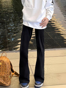 กางเกงขายาวทรงตรงสีดำ CleanFit สำหรับผู้ชาย ทรงสลิมฟิต ทรงเข้ารูป กางเกงขายาวทรงตรงทรงเข้ารูปสำหรับใส่ไปทำงานในฤดูใบไม้ร่วง