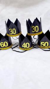 1Pcs Number 30th 40th 50th 60th Women & Men Happy Birthday Headband Crown Hairband Hat Photo Booth Prop Adult Party Decoration