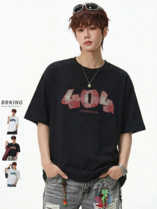 Wood soon | American Plaid Letter T-Shirt Short Sleeve