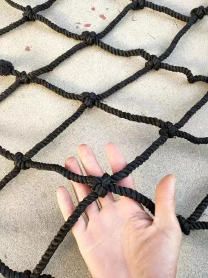 Tấm Lưới an Toàn Bằng Nylon Màu Đen Tấm Lưới Trang Trí Tấm Lưới Leo Núi Tấm Chắn Cầu Thang Tấm Lưới Bảo Vệ Dây Thừng Chống Rơi