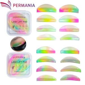 PERMANIA Lash Lift Rods 16Pcs Reusable Silicone Eyelash Perm Curler With 2 Type Curl U and C Curl Lash Lift Shield Makeup Tool