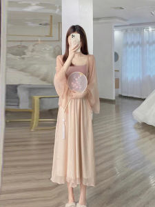 New Chinese Style Womens Slimming Shoulder Wrap Three-Piece Set Soft Gentle Autumn Fashion Small Size Friendly Hanfu