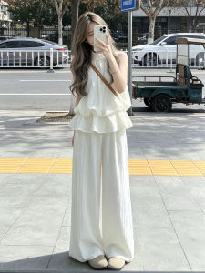 Karrar betsey | Summer White Sleeveless Casual Chic Elegant Two-Piece Suit