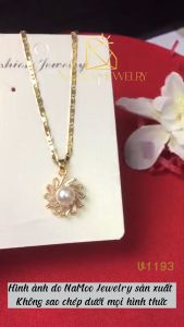 Vòng Đeo Cổ Nữ V1193 Mặt Đính Ngọc Trai Đẹp Cho Nữ