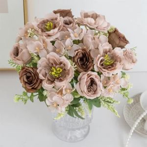 Artificial Flowers Silk Peony Hydrangea Valentines Day Wedding Bridal Bouquet Home Room Table Cheap Wreath Diy Gift Arch Decora