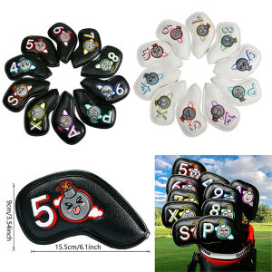 Wosofe Golf Iron Head Cover Protection Case High End PU Material Golf Club Shaft Cover Explosive Emoticon Pattern