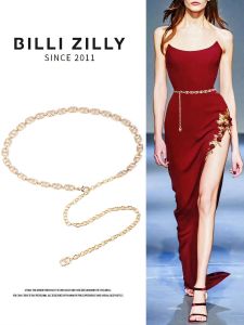 Womens Sweater Waist Chain Fashion Decorative Belt Chain Dress Suit Skirt Pants Belt Slim Waist Chain Accessory