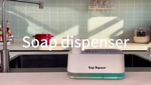 3-in-1 Hand and Dish Soap Dispenser Set with Sponge Holder Dual Countertop Kitchen Sink Soap Pump Organizer