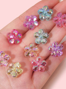 Colorful Flower Beading Bracelet Accessories for DIY Handmade Craft and Kids Toy Acrylic Material Small String Decoration