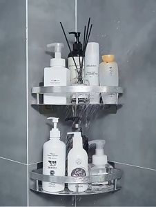 Punch-Free Bathroom Corner Shelf Corner Rack Bathroom Organizer Rack Toilet Cr Organizer Shower Rack
