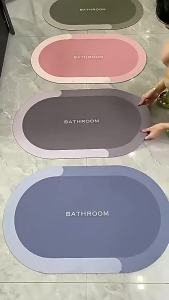 preferred1PC Super Absorbent Bath Mat Non Slip Backing Fast Drying For Bathroom Shower Home Use diatomaceous earth matproduct