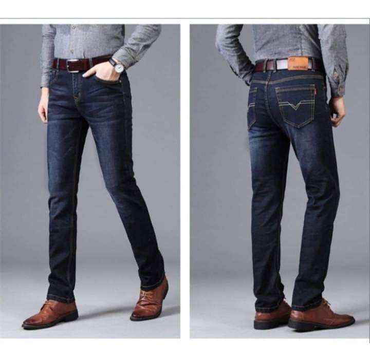 New Men Stretch Jenas Straight Men's Pants Slim Fit Trendy Business ...