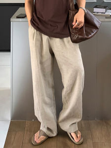 Ssumenam | Old Money Minimalist Cotton-Linen Mens Trousers