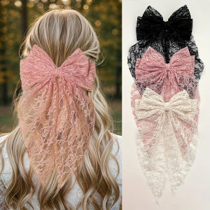 1 PC ฤดูใบไม้ผลิฤดูร้อน Elegant Lace Bow ฤดูใบไม้ผลิคลิปหวานด้านหลังหัว hairpin เครื่องประดับผมเซ็กซี่น่ารักหญิง Headwear