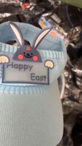 Topi Anak Perempuan Anti Sinar Matahari Motif Happy East Kelinci Lucu Imut Kekinian