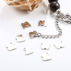 ห่วงโซ่ทำจากสแตนเลสขัดเงาแบบหางผีเสื้อจี้ เครื่องประดับ DIY