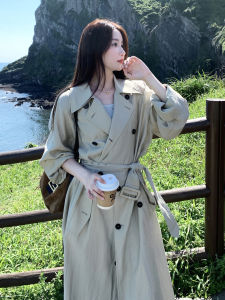 Cherry Blossom Colored Double Breasted Korean Style Womens Coat Autumn New Arrival Miniature High End Feel Long Sleeve Coat
