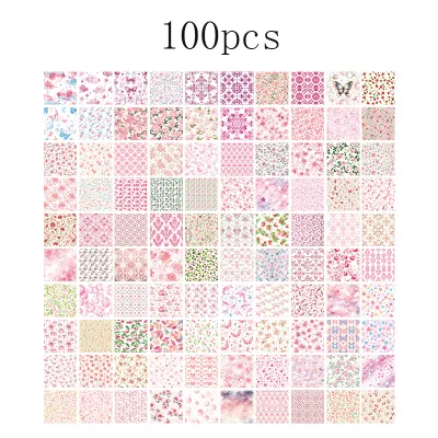 100pcs Vintage Paper Multi Style Deco Retro Stationery Supplies Writing Paper Junk Journal Label Scrapbooking Material Supplies