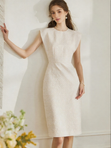 Roey s house | Elegant Fitted Sleeveless Texture Summer Dress