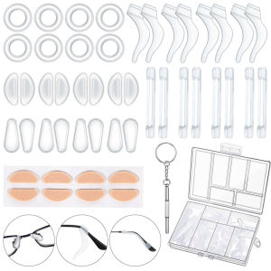 1set Eyeglasses Retainers Set Anti Slip Adhesive Glasses Nose Pad Silicone Ear Hooks Holders for Eyeglasses Accessories