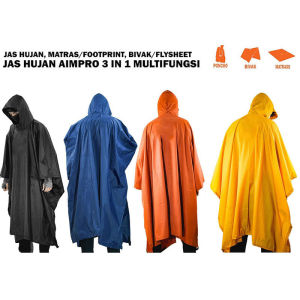 AIMPRO JAS HUJAN PONCO 3 in 1 bisa untuk Matras Bivak Jas Hujan - Raincoat - Rain Coat - Jas Hujan Motor - Mantel Hujan Outdoor Camping
