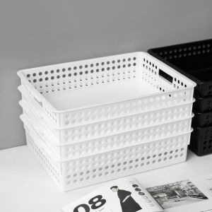 Multi-Layered Mesh Document Basket File Organizer Storage Box Holder A4 Desktop Material Arrangement Rack Plastic Business Supplies