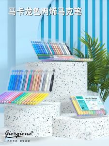 Acrylic Marker Pens 12 24 36 Colors Paint Pens Macaron Paint Markers Waterproof Colorful Drawing Pens For Canvas Glass Wood Rock