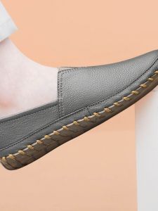 Leather Shoes Mens Shoes Breathable One Pedal Tods Casual Shoes Men Plus Size Tendon Bottom Non Slip Driving Handmade Loafers