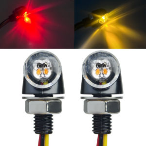 8mm Mini รถจักรยานยนต์ไฟเลี้ยว LED ไฟสัญญาณ DRL อลูมิเนียมตัวบ่งชี้ด้านหน้าด้านหลังไฟท้ายเบรคสําหรับ Cafe RACER Bobber Chopper