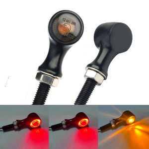 E24 Retro Motorcycle Turn Signal LED Light Flashing Indicator Tail Brake Light 8mm For Harley Yamaha Cafe Racer Bobber Chopper